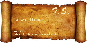 Tordy Simeon névjegykártya